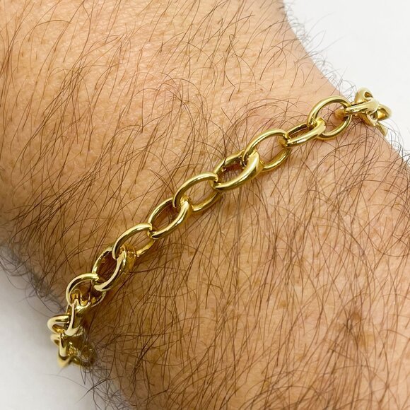 Tiffany & Co. 18K Clasping Charm Bracelet Yellow Gold 9 Clasping Links 7.5" - Picture 9 of 9